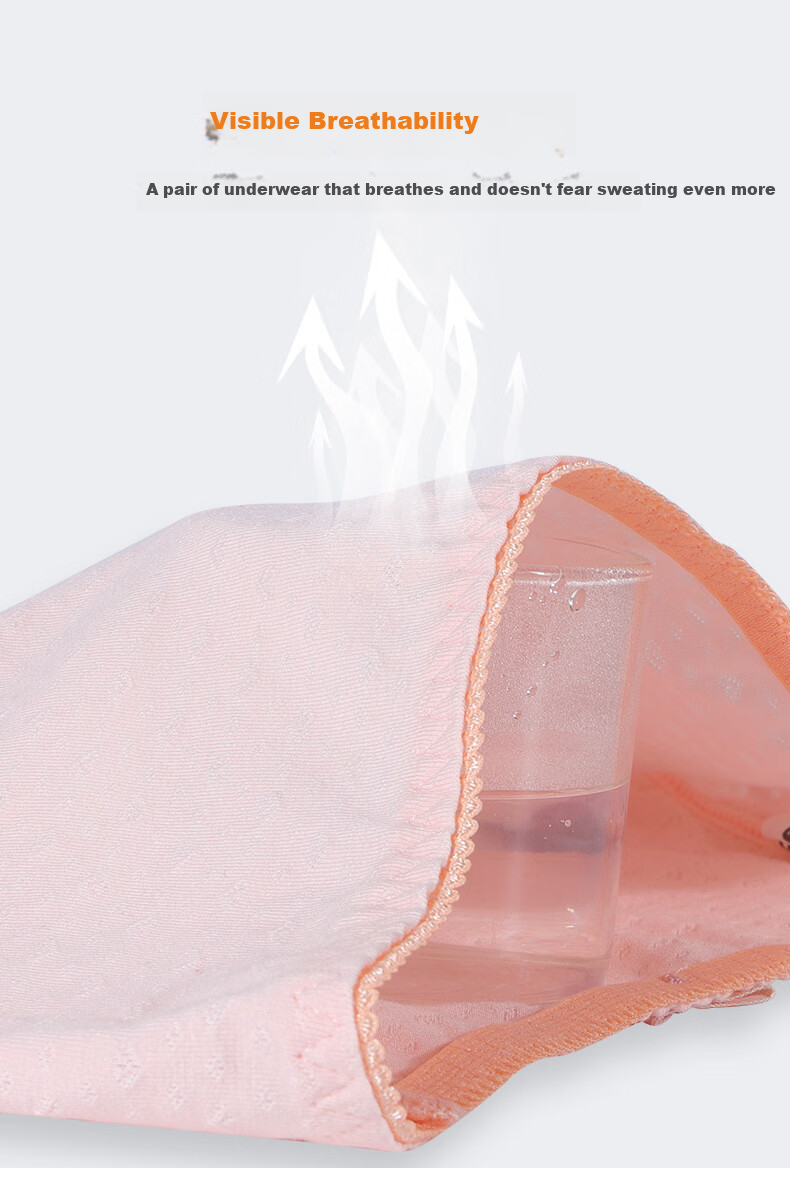 Hzasz Menstrual Underwear for Girls, Three-Layer Leak-Proof Mid-Rise Women's Shorts 6
