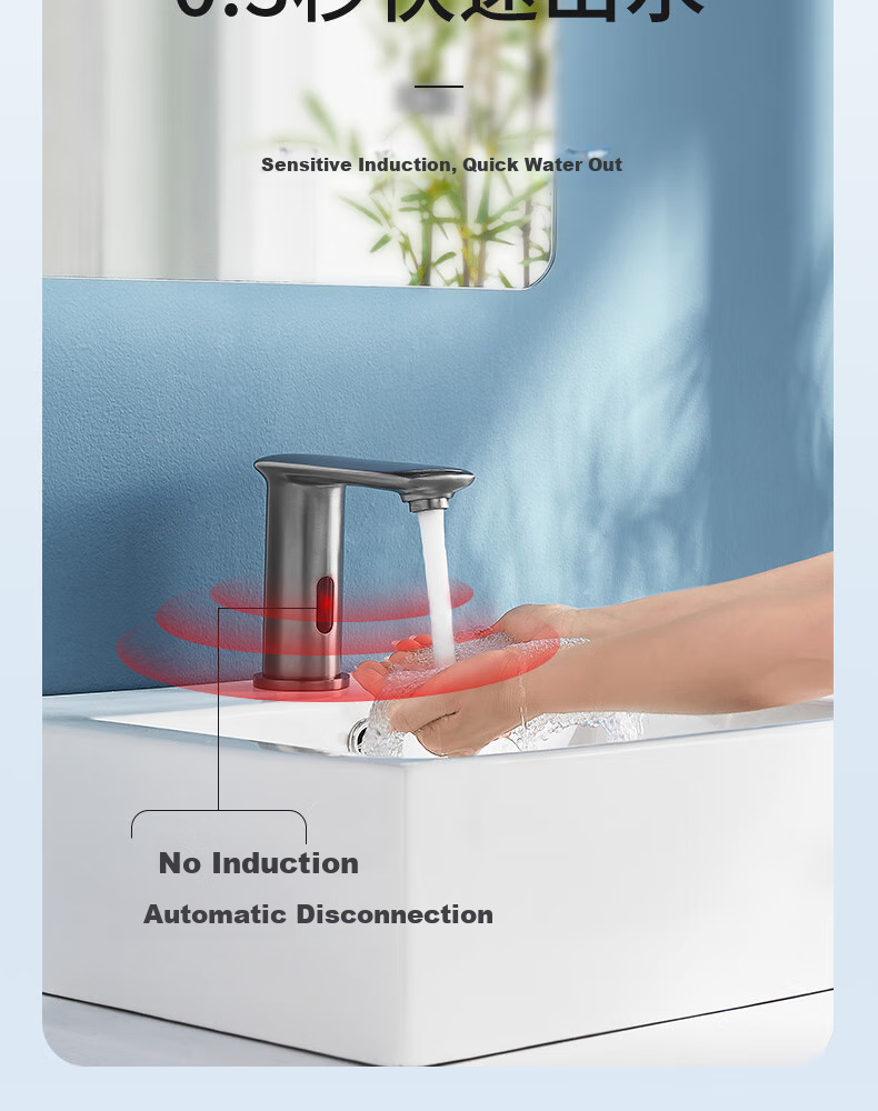 Interhasa! C2095 Hot And Cold Automatic Sensor Faucet, Brass Bathroom Tap, Smart Sink And Washbasin Sensor 5