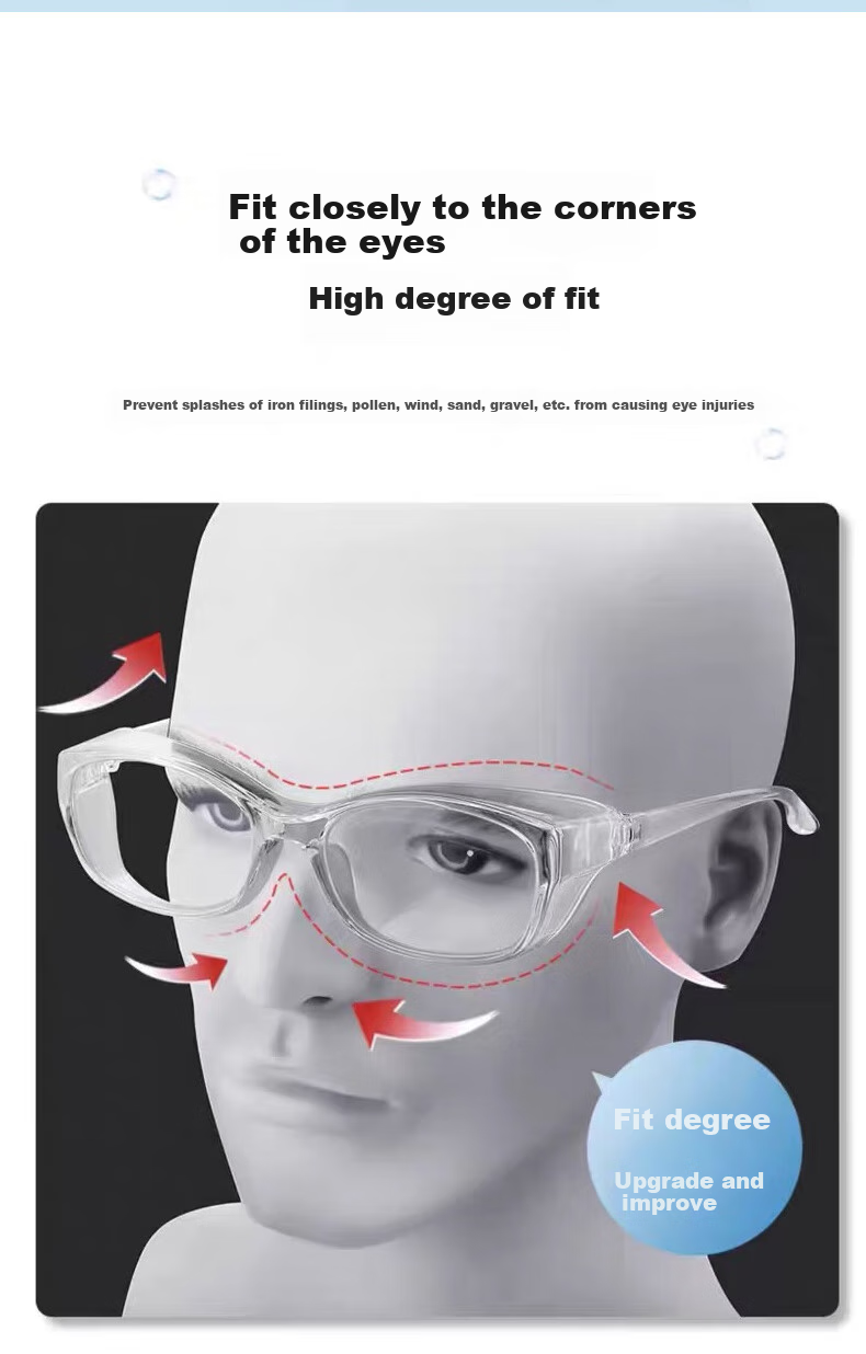 Boshide Goggles, Cycling Windproof Sand Dust Eye Glasses, Anti-Pollen Photochromic Goggles, Anti-Splash for Men And Women, Copper Mold Black 6