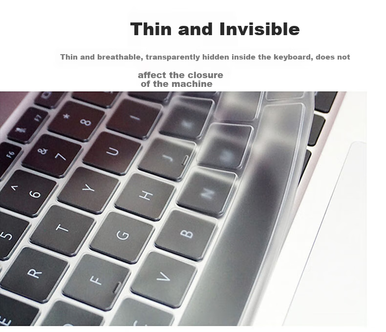 Aigo Keyboard Cover for Huawei MateBook D14/D15 2022/2021 Laptop, Ultra-Thin High-Transparency TPU Invisible Protective Film, Dustproof And Waterproof 4