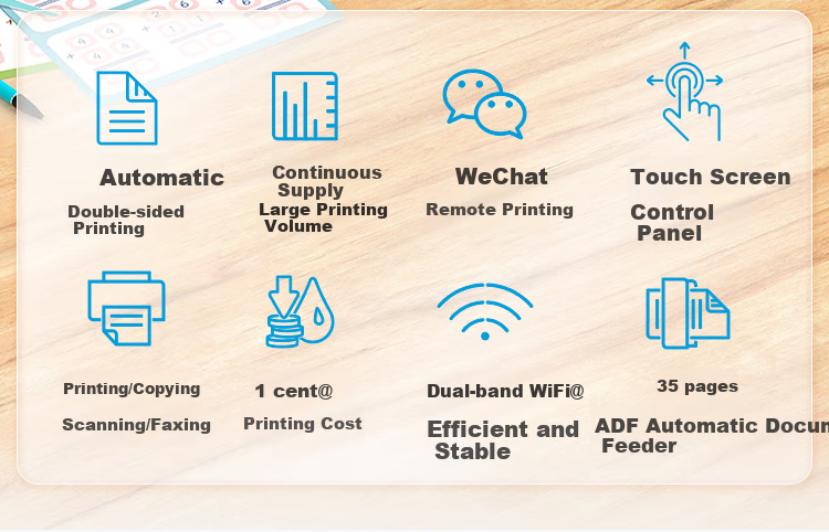 HP 798 Duplex Wireless Print Server Home All-In Color Printer Copier Scanner Office Machine with Built-In Ink Tank, Cost Per Page 10 Cents 1
