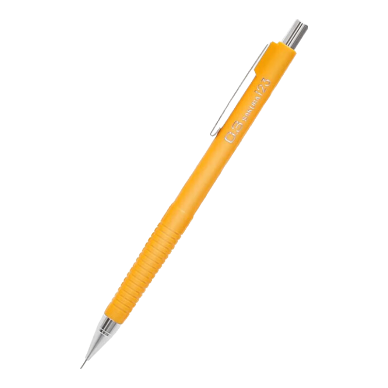 SAKURA Mechanical Pencil with Anti-Break Lead Refills, Drawing Pencil, Shock-Absorbing Design, 0.3mm Yellow Barrel [Imported from Japan]