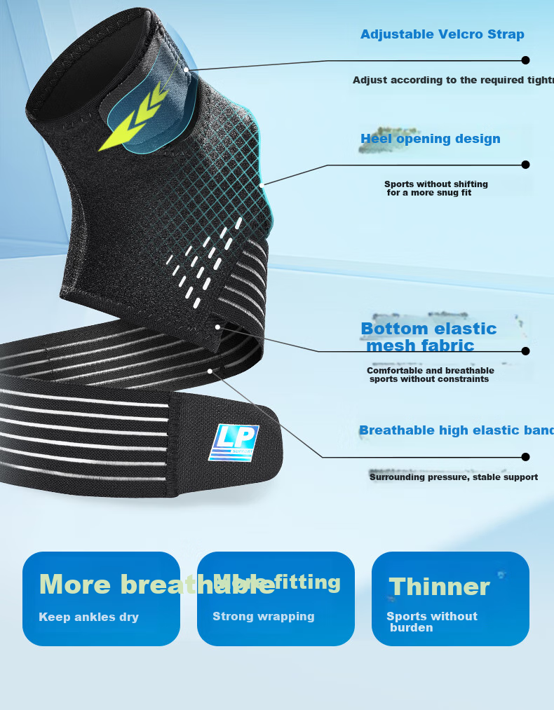 LP Double-Fixed Professional Sports Ankle Brace, Joint Protection for Sprains And Twists, Protective Sleeve 1307CK, Single Piece L/XL 3