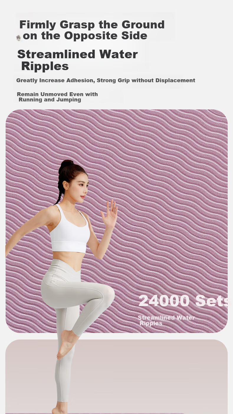 Yottoy Antibacterial Yoga Mat, Fitness Mat, Home Professional Non-Slip Shock-Absorbing Soundproof Dance Mat for Women, Milk Sand White, 6mm 6