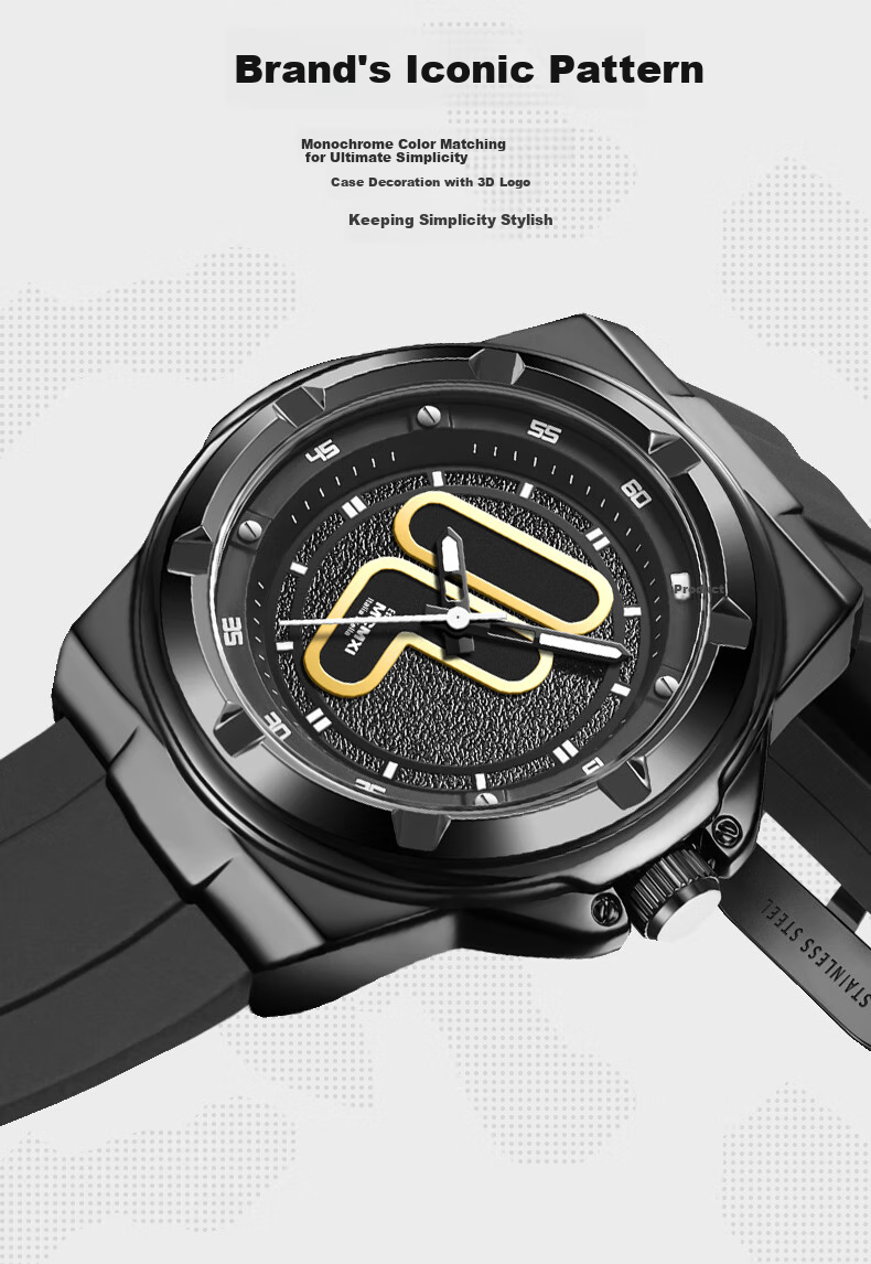 FILA Birthday Gift Watch for Women, Middle And High School Students' Exam Watch, Men's Sports Student Watch 6574-001F 8