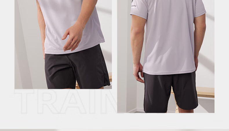 361° Men's Short-Sleeve T-Shirt, Summer Quick-Dry, Loose-Fitting Athletic Running Fitness Casual Top, Half Sleeve, 652524101-2 53