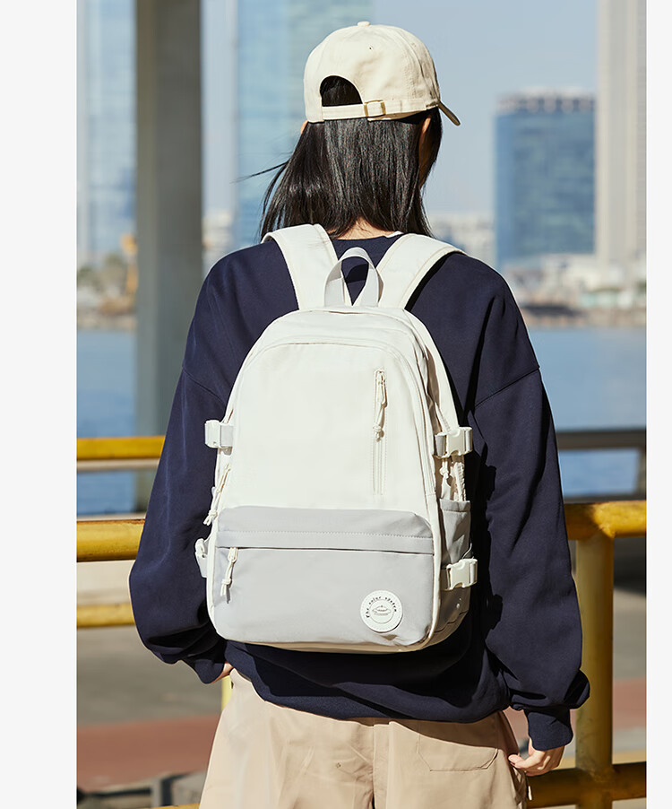 Landcase Korean Style Large Capacity School Backpack for Elementary, Middle, and High School Girls Campus Shoulder Bag 1608 Gray White 5