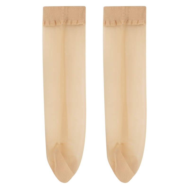 LangSha Thin Women's Stockings, Spring And Summer 10A Antibacterial Anti-Snag Transparent Invisible Crystal Silk Mid-Calf Socks, Skin Color 10 Black 10