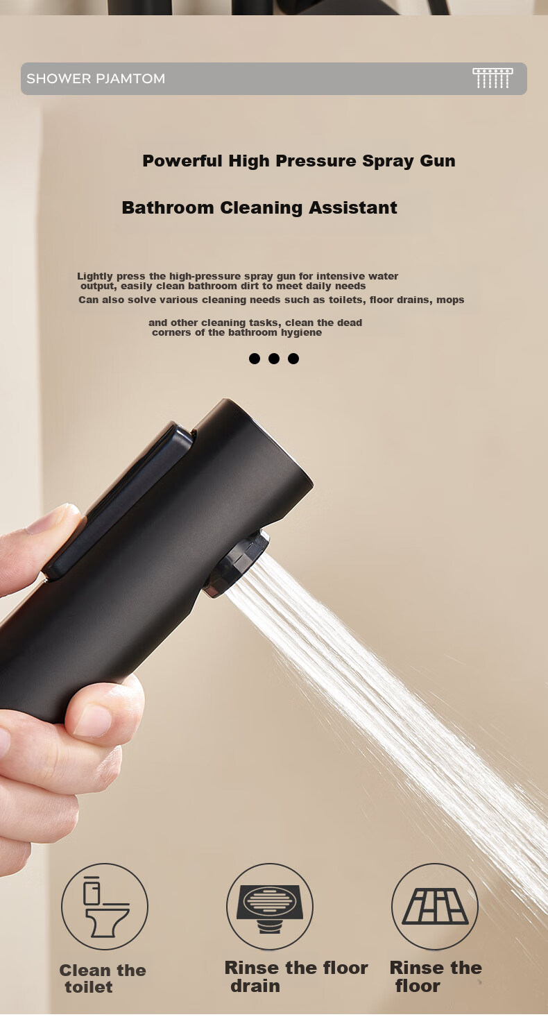 KEGOO Shower Head Set with Copper Mixing Valve, Integrated Bathroom Pressure-Boosting Shower Sprayer, Bathing And Sanitary Kit K4050 10