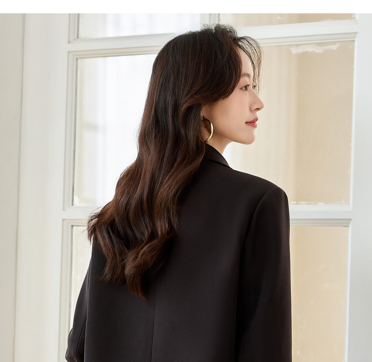 PinCai Women's Black Short Blazer Suit Jacket Casual Long Sleeve Shoulder-Padded Professional Workwear P51U001 29