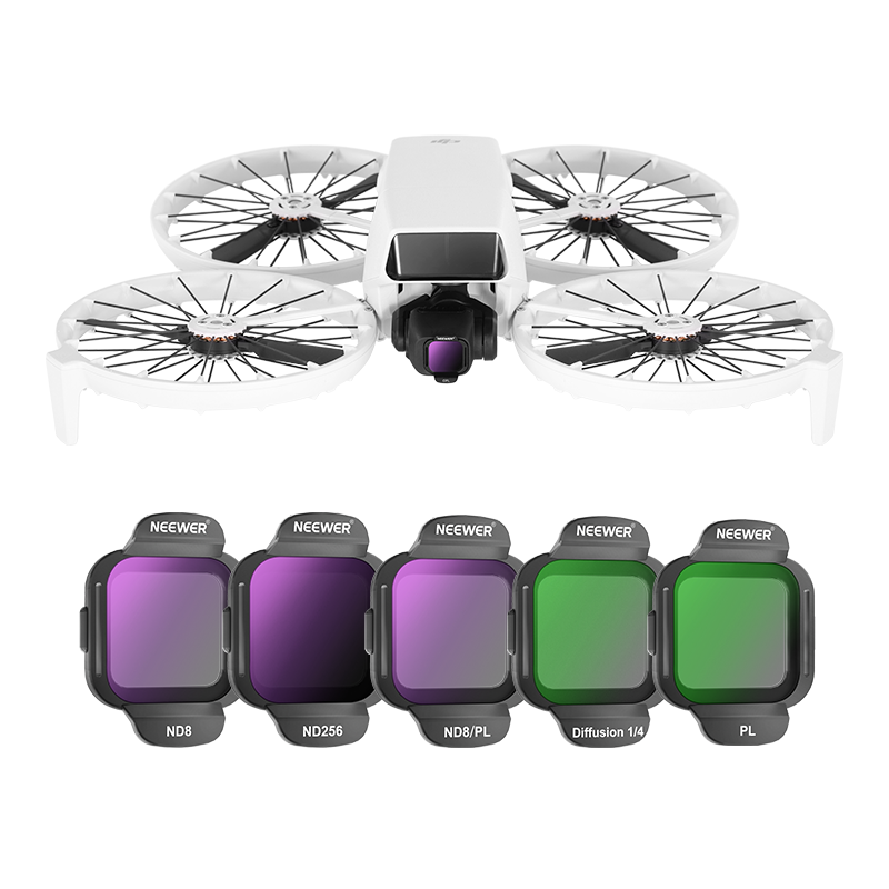NEEWER Foldable Handheld FPV Drone Professional Aerial Photography Filter Kit for DJI Flip Drone, Including UV Filter, Neutral Density Filter, And Polarizing Filter Accessories