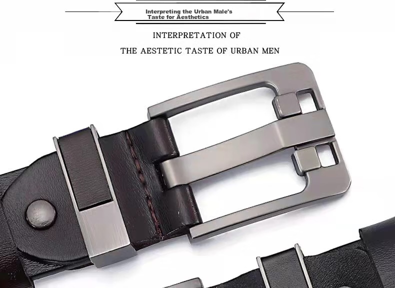 Dibinze Men's Belt, Extended 150cm, Large Size, for Chubby Men, Genuine Leather, Pin Buckle, Extra Long Belt, Gift for Boyfriend 2