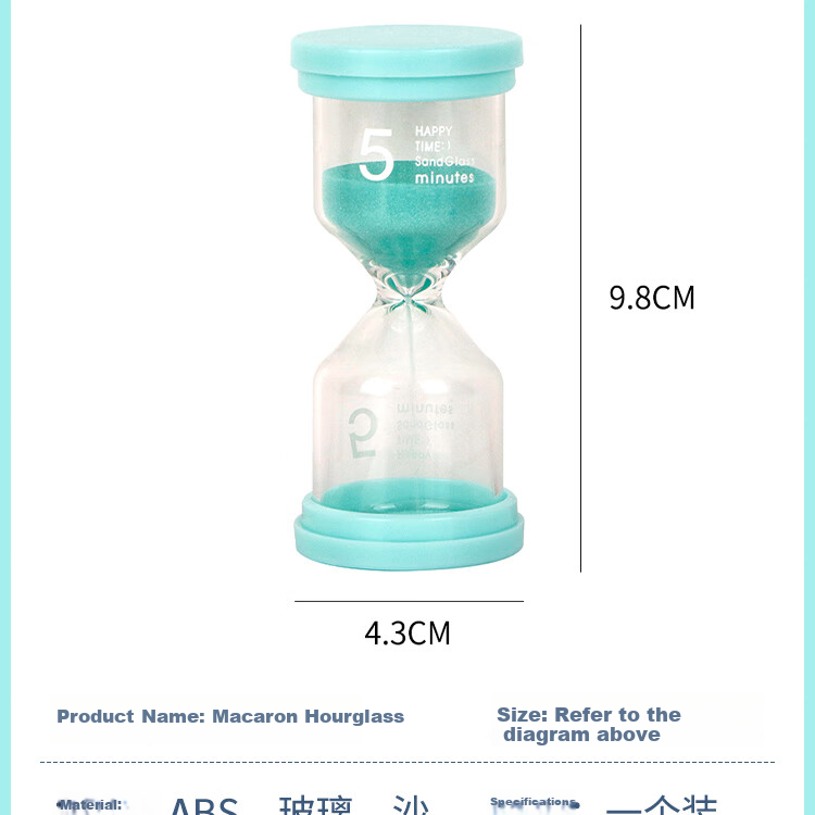Jidukongjian Creative Macaron Sandglass Ornament, 30-Minute Timer, Graduation Season Birthday Gift, Study Prize, Student Stationery 9