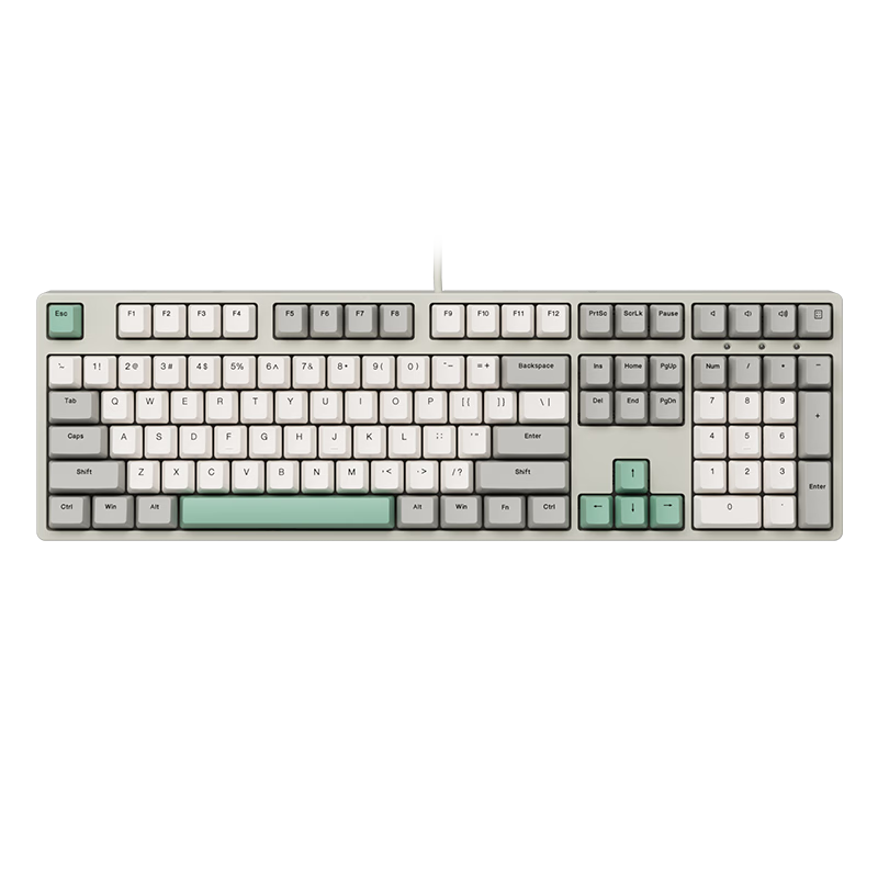 Ikbc C210 Mechanical Keyboard Wired 108-Key Gaming And Office Keyboard with Good Typing Feel Cherry MX Brown Switches Industrial Gray Red