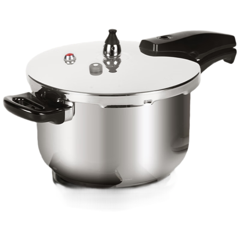 DOUBLEHAPPINESS Pressure Cooker, Compatible with Gas And Induction Stoves, 304 Stainless Steel, Multi-Layer Explosion-Proof, Fast Cooking Pressure Cooker for Home Use, 26cm/9L