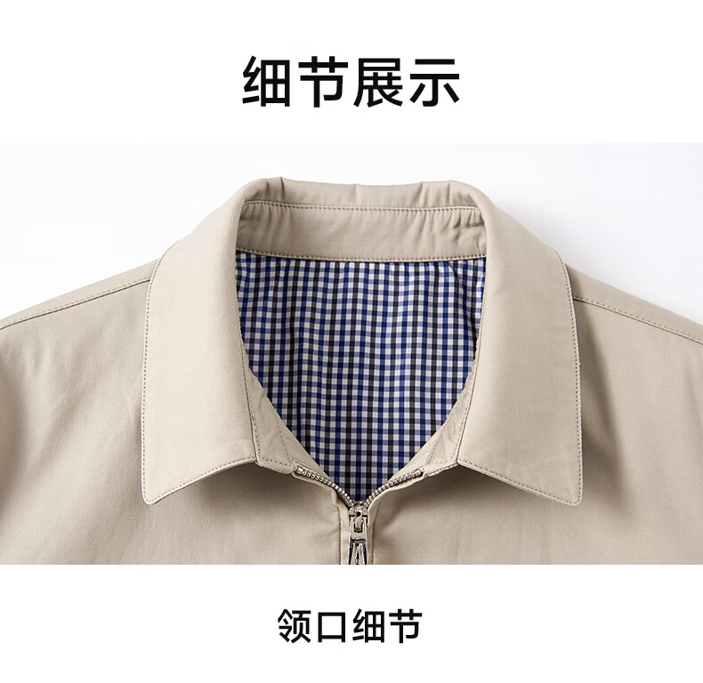 Pierre Cardin [100% Cotton] Skin-Friendly Pure Cotton Jacket for Men, Middle-Aged And Young Spring And Autumn Outerwear, Casual Lapel Dad's Workwear 18