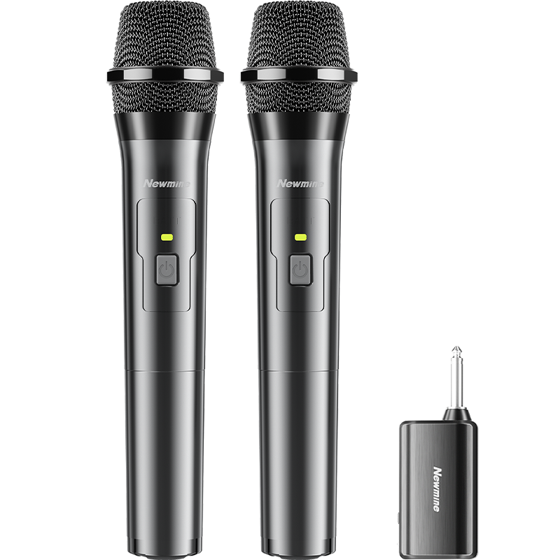 Newmine MC107 Wireless Microphone, Home KTV Singing, Hosting, Lecturing, Karaoke, Conference Speaker, Amplifier, FM Tunable, Versatile Microphone with Dual Mics