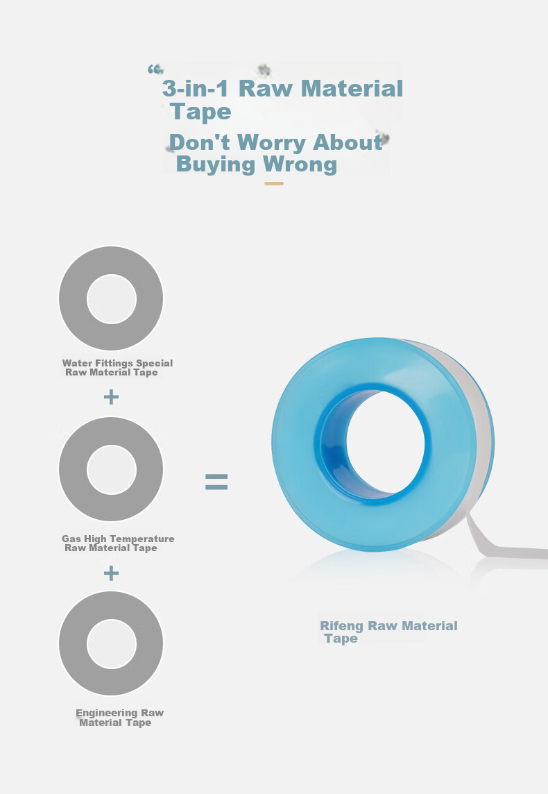 Rifeng PTFE Tape for Faucet Sealing, Waterproof Adhesive Tape for Angle Valve Fittings, Raw Material Tape, 25 Meters 5