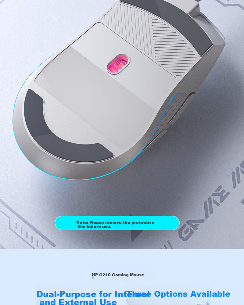HP G210 Wired Gaming Mouse with RGB Breathing Light, Silent E-Sports Macro Programming, LOL PUBG USB Interface for Laptop And Desktop Computer Office Universal Use, Milk Tea Silent 4