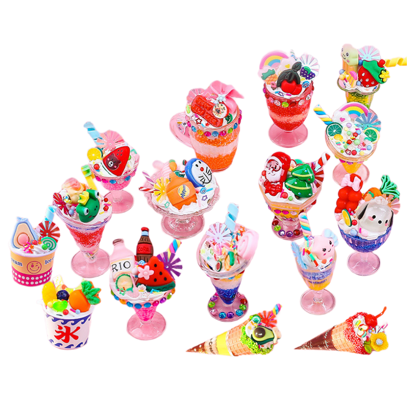 Xubeile Children's Handmade DIY Clay Ice Cream Toy Making Materials, Cake Cup Girl's Birthday Gift