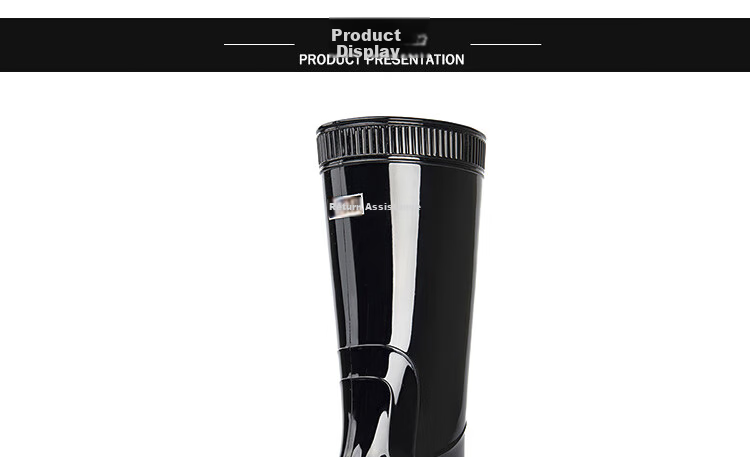 Warrior Rain Boots for Men, Waterproof Shoes, Non-Slip Wear-Resistant Rubber Shoes, Lightweight Chef Shoes, Rain Boots, Overshoes 807, Black Mid-Calf, Size 44 9