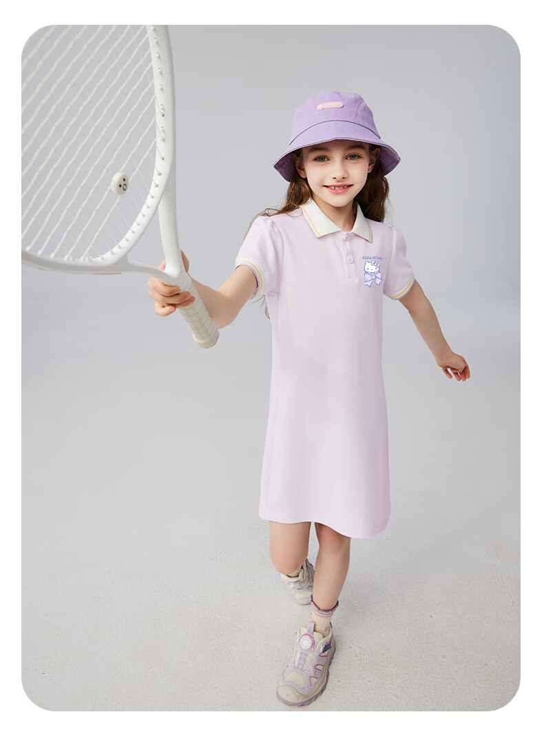Hello Kitty Girls' Dress, Summer 2025 New Style Children's Clothing, Preppy Style Dress, Girls' POLO Dress, Stylish Summer Outfit 8