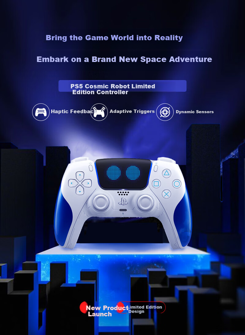 PlayStation Sony [China Version Cosmic Robot Joy Edition Controller] PS5 Wireless Controller, DualSense Limited Edition Original Wireless Controller 1