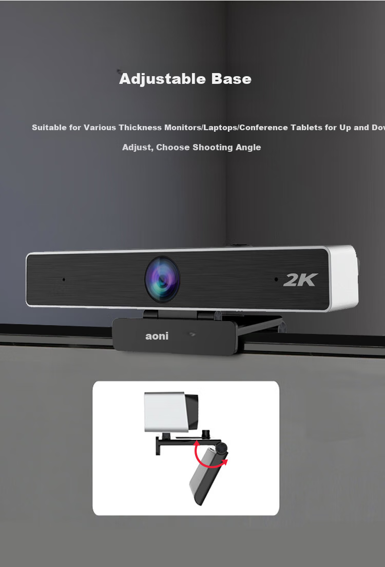 Aoni Conference Camera, Computer Webcam, HD 2K Wide-Angle USB Webcam for Video Conferencing, Built-In Noise-Cancelling Microphone, C90Pro 5