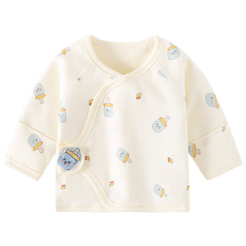Aibaoshi Baby Clothes, Pure Cotton Spring And Autumn Half-Back Shirt, Infant Home Wear, Newborn Monk Robe, Bottle, Size 52, T133