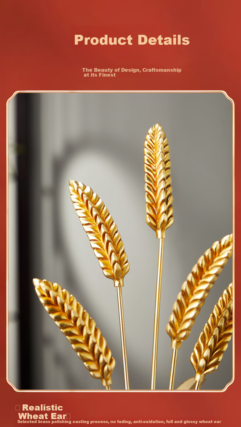Nuoshiman Wheat Ear Opening Ceremony Decoration, Elegant Office Living Room Entrance Wine Cabinet Ornament, Housewarming Gift for Moving to A New Home 7