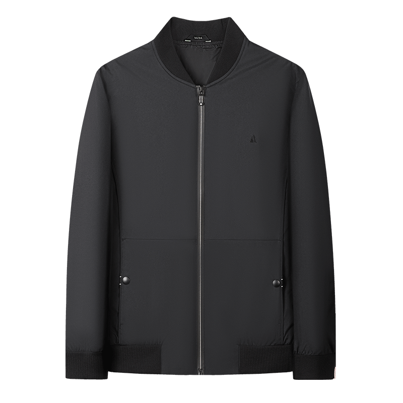 FIRS Jacket, Wear-Resistant And Wrinkle-Resistant Baseball Collar Coat for Men, Spring And Autumn Business Casual Short Style, Smooth Breathable Zipper Cardigan Menswear