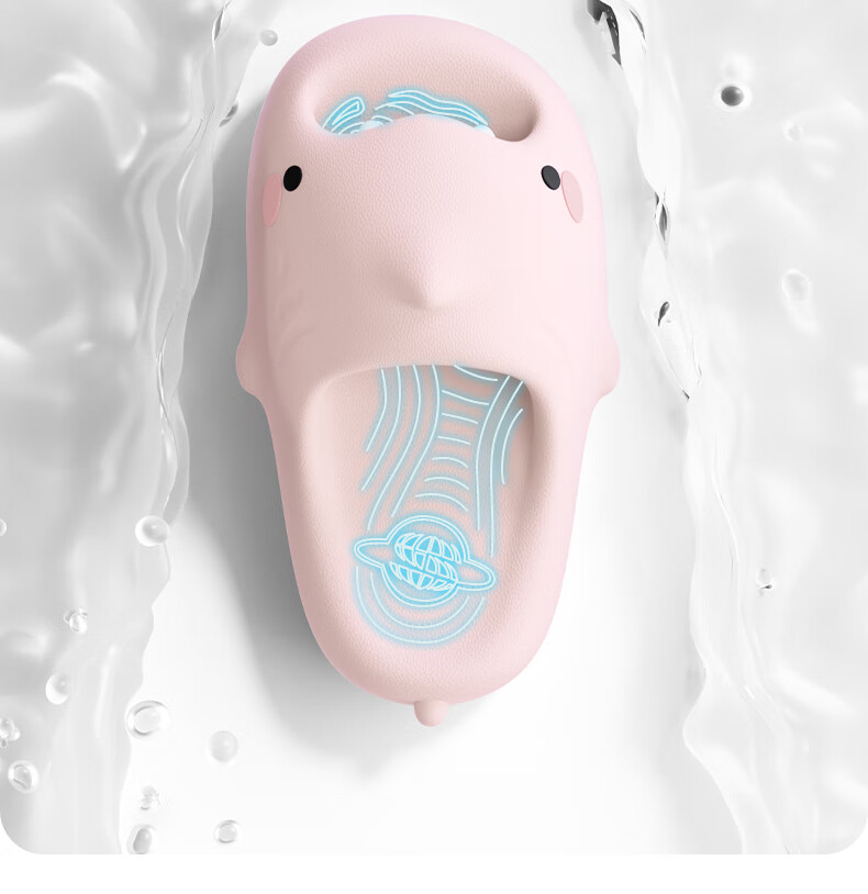 Chikoku New Cute Shark Slippers for Women, Summer Home Wear, Adorable Thick-Soled Non-Slip Couple's Shark Sandals for Men Summer 23