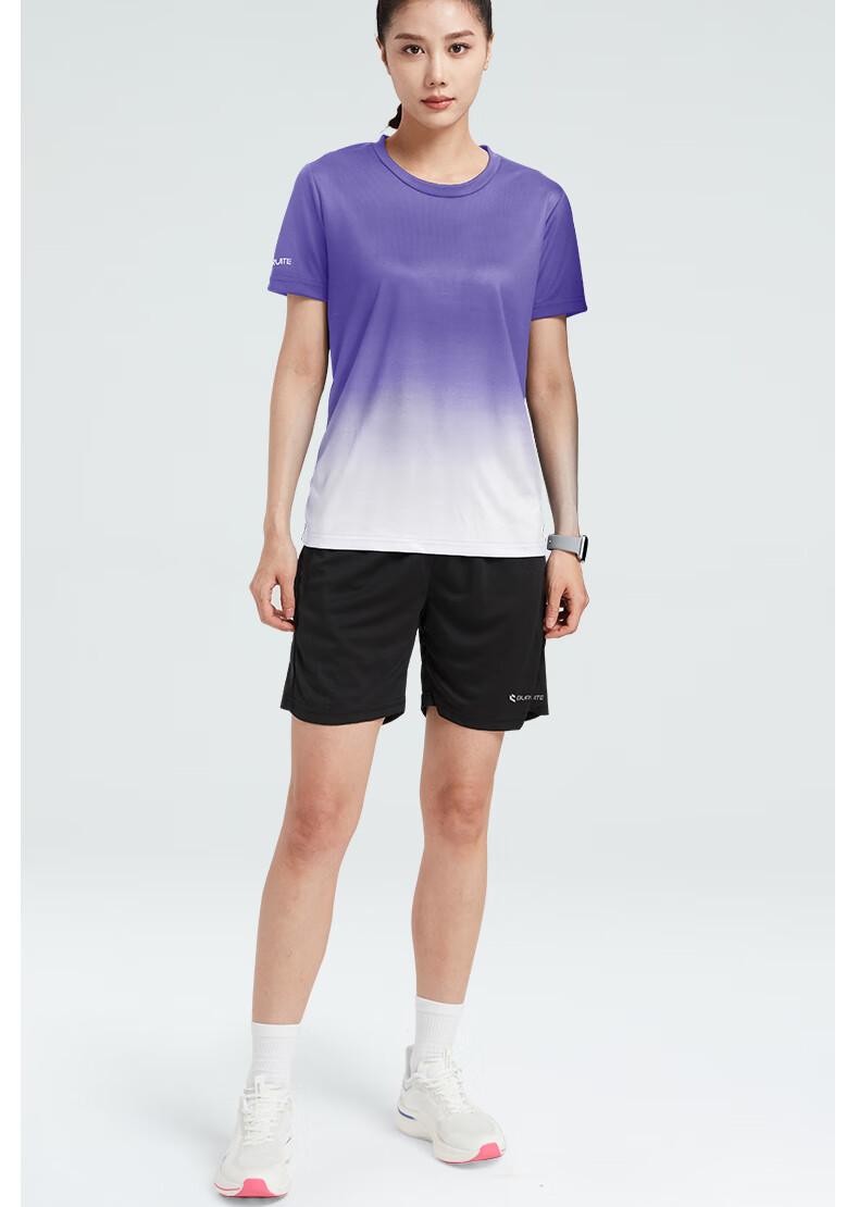BURUITE Fitness Clothing for Women, Spring And Summer Ice Silk Quick-Dry Short-Sleeve Sportswear Set, Basketball Equipment, Training Running T-Shirt 6