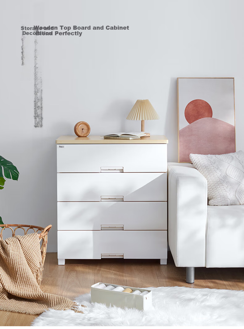 TENMA 4-Tier Drawer Storage Cabinet, No Assembly Required, Wardrobe, Storage Cabinet, Bedside Table, Drawer Cabinet 7