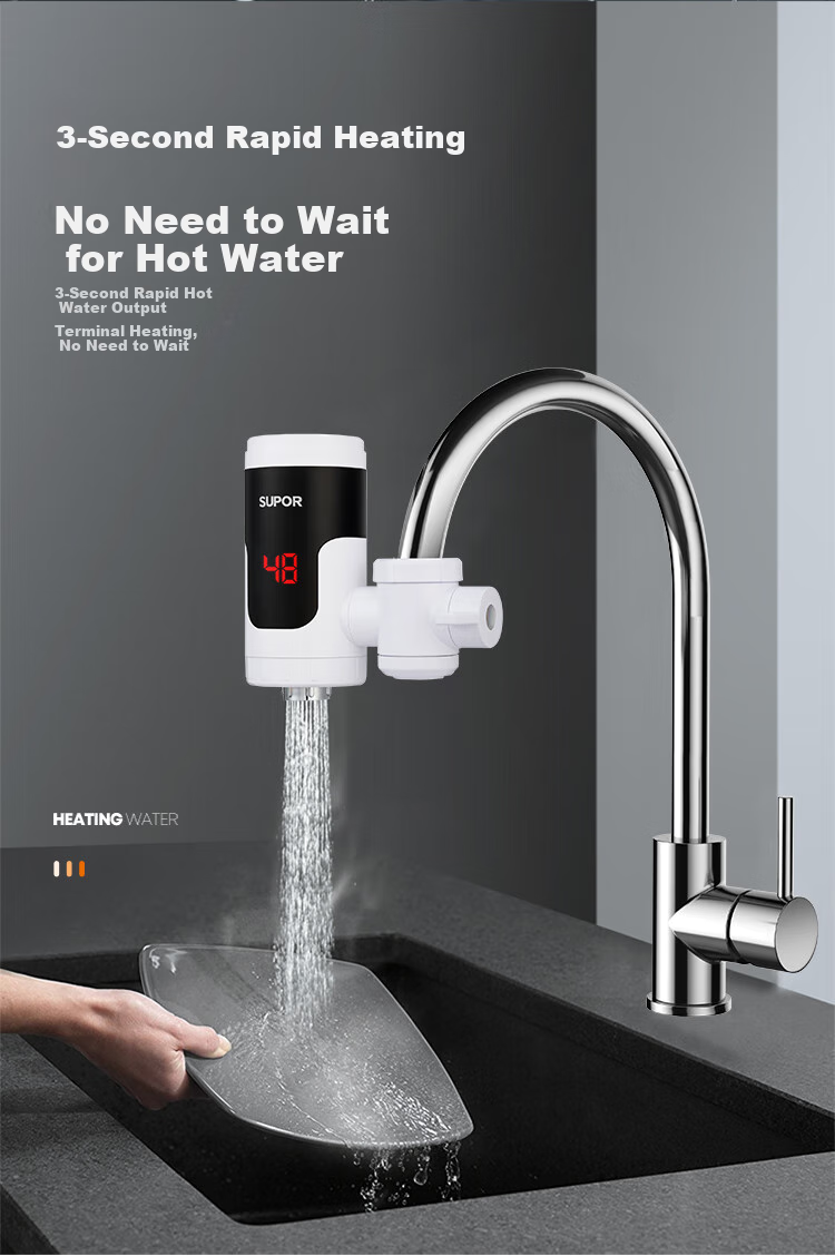 SUPOR Electric Hot Water Faucet, Instant Heating Kitchen Treasure, Quick-Connect Rapid Heating Electric Water Heater, Dual-Purpose for Cold And Hot, Household Bathroom Balcony Heater 274247-01 2