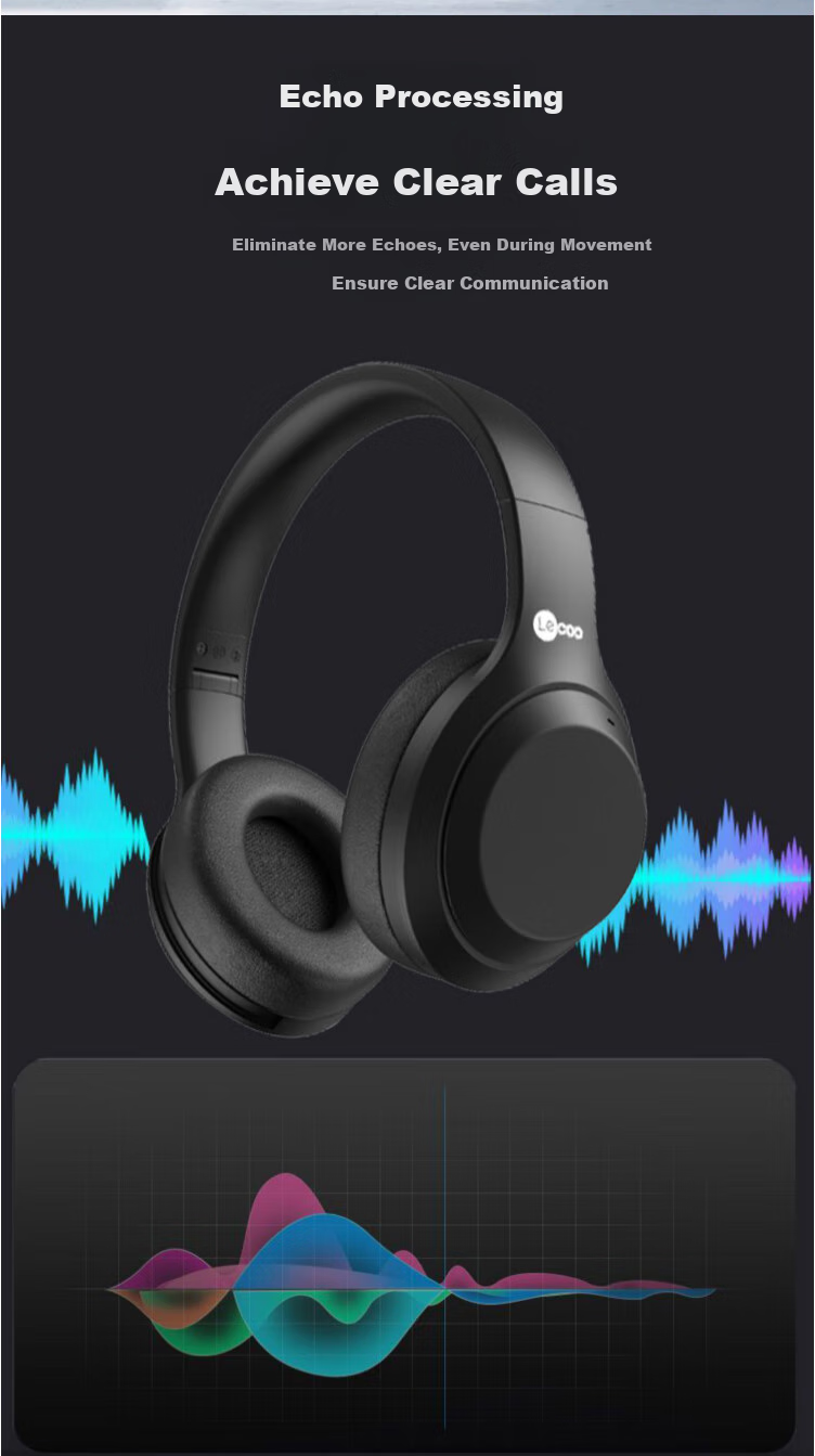 Lenovo Lai Ku Wireless Headset ES209, Over-Ear Headphones with Microphone, Lightweight Foldable Bluetooth Bass Gaming Sports Headset, E-Sports Gaming Music Computer Universal, Black 4
