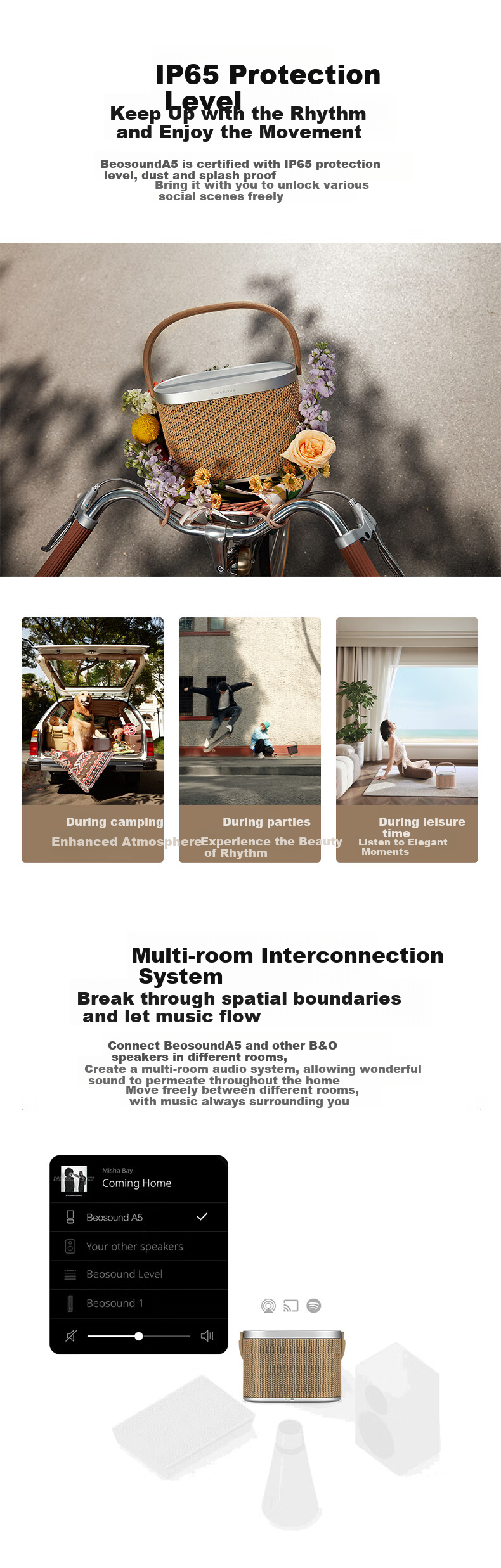 B&O Beosound A5 Portable Speaker, Danish Bo Bluetooth Speaker, Computer Speaker, Nordic Woven Version, Mid-Autumn Festival Gift [Gong Jun Endorsed] Present 5