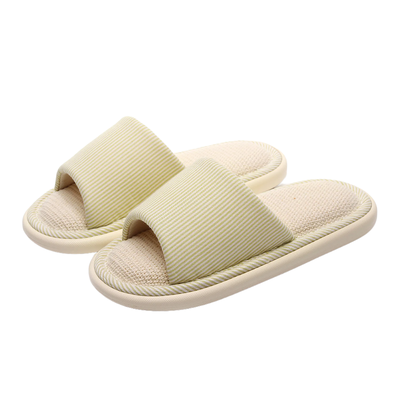 XGGC Four-Season Slippers for Men And Women, Spring And Autumn Indoor Home Use, Fabric Artisanal Sweat-Absorbing Breathable Cotton And Linen Slippers, Green, Size 40-41