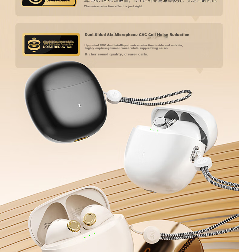 IKF Find Max6 Quiet True Wireless Bluetooth Earphones Semi-In ANC Active Noise Cancellation LDAC High-Resolution Sound Quality for Sports Fitness, Compatible with Phones And Computers, Cloud Rock White 14