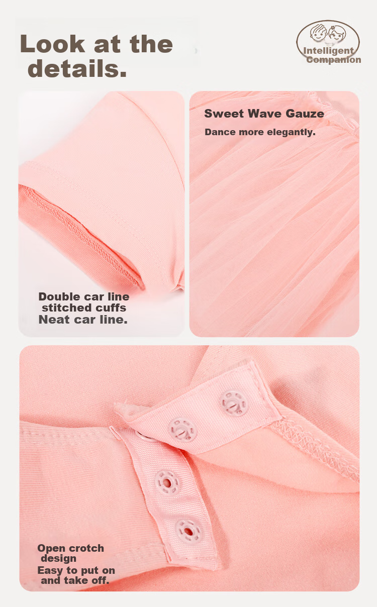 Zhiyouban Children's Ballet Dance Dress, Girls' Summer Short-Sleeve Pink Princess Puffy Skirt One-Piece Dance Performance Practice Costume 6
