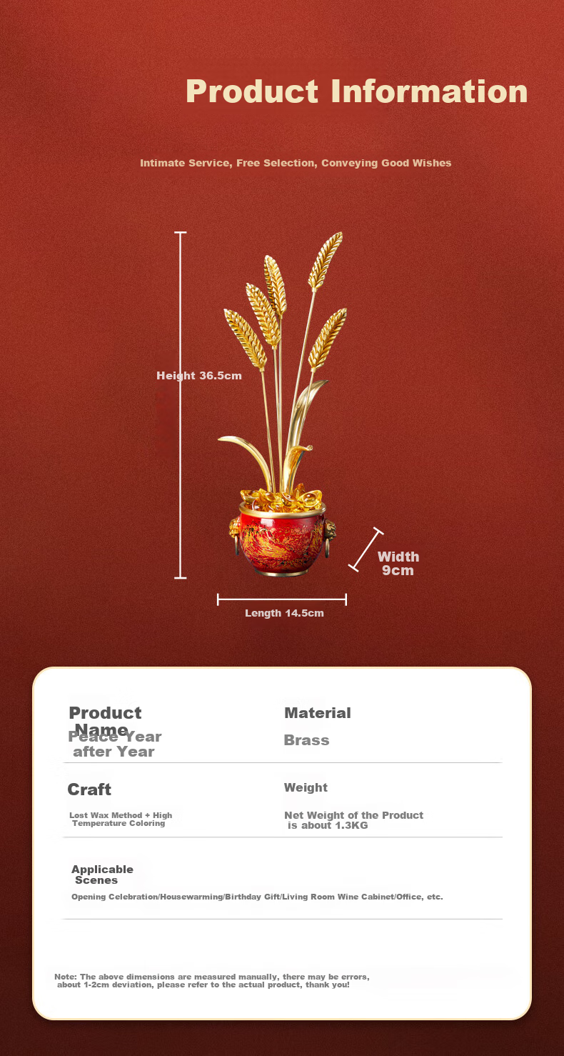 Nuoshiman Wheat Ear Opening Ceremony Decoration, Elegant Office Living Room Entrance Wine Cabinet Ornament, Housewarming Gift for Moving to A New Home 6