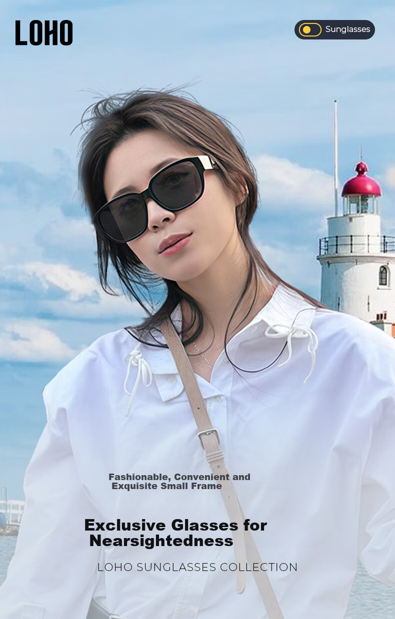 LOHO 2026 New Myopia Glasses Sunglasses Set, Polarized Driving Sunglasses for Nearsighted People, Fashionable Square Frame for Men And Wome 1