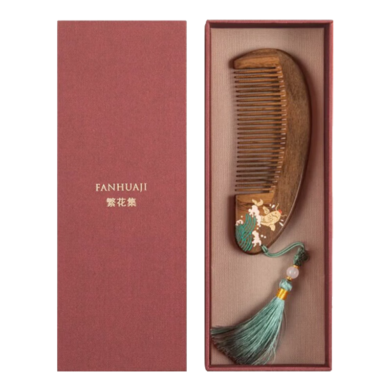 FANHUAJI Wooden Comb Gift Box, Mother's Day, 520, Valentine's Day, Birthday Gift, Confession, Present for Girlfriend, Wife, Female Friends, Souvenir