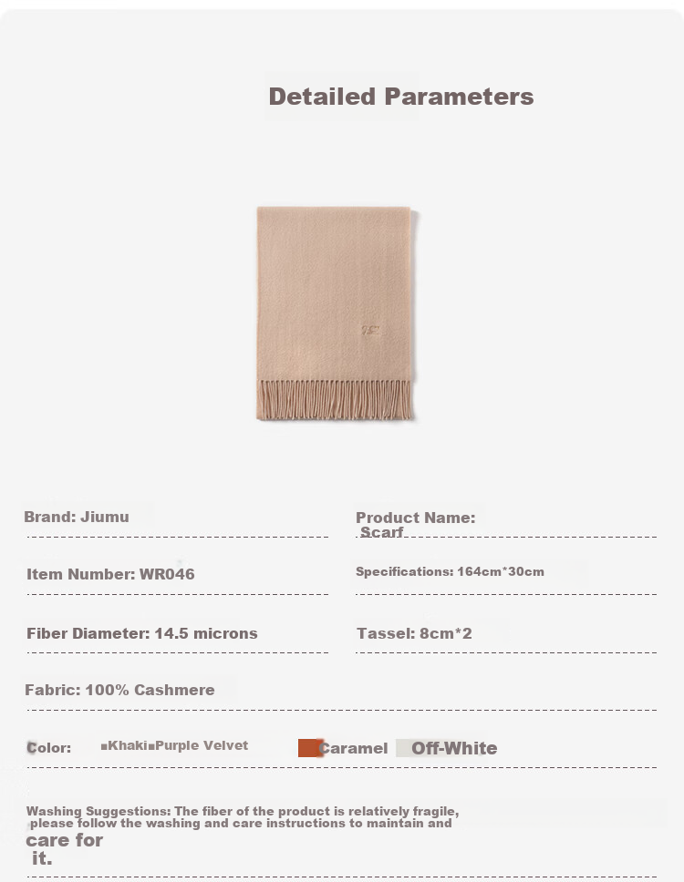 JIUMU 100% Cashmere Scarf for Women, Autumn And Winter Shawl, Warm Neck Wrap, Gift for Girls, National Day Birthday Present, Gift Box Packaging 6