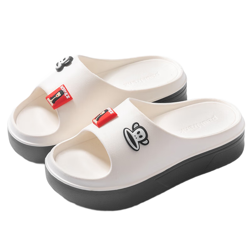 Paul Frank, Lightweight EVA Slippers, Versatile Women's Outdoor And Indoor Sandals, Spring And Summer Wear, Thick-Soled Sandals, Model 6325, White, Size 255
