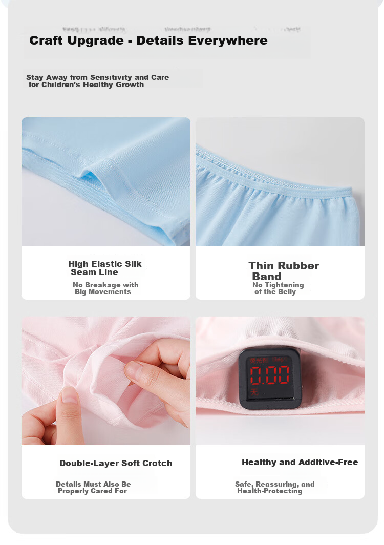 YEEHOO [Ozone Disinfection First Wear, No Wash] Pure Cotton Disposable Children's Underwear, Individually Packaged, Daily Use for Boys And Girls 15