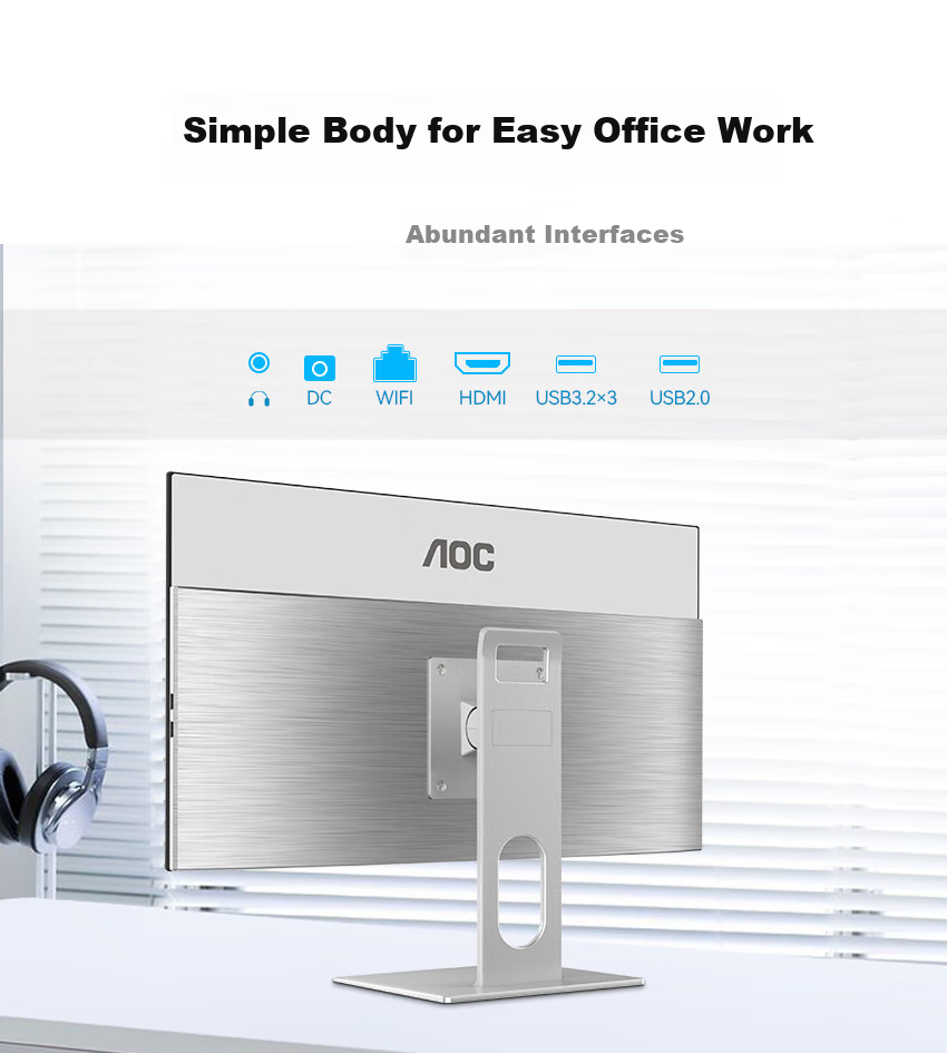 AOC National Subsidy Master 5800 All-in-One Desktop Computer 23.8-inch AI Learning Office Gaming (i9 16GB 1TB SSD Large Capacity) White 7
