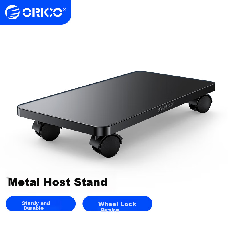 ORICO Computer Tower Stand with Universal Wheels And Locking Clamps, Free-Moving Desktop Computer Case Stand Base Tray, Multi-Size Compatible CPB6