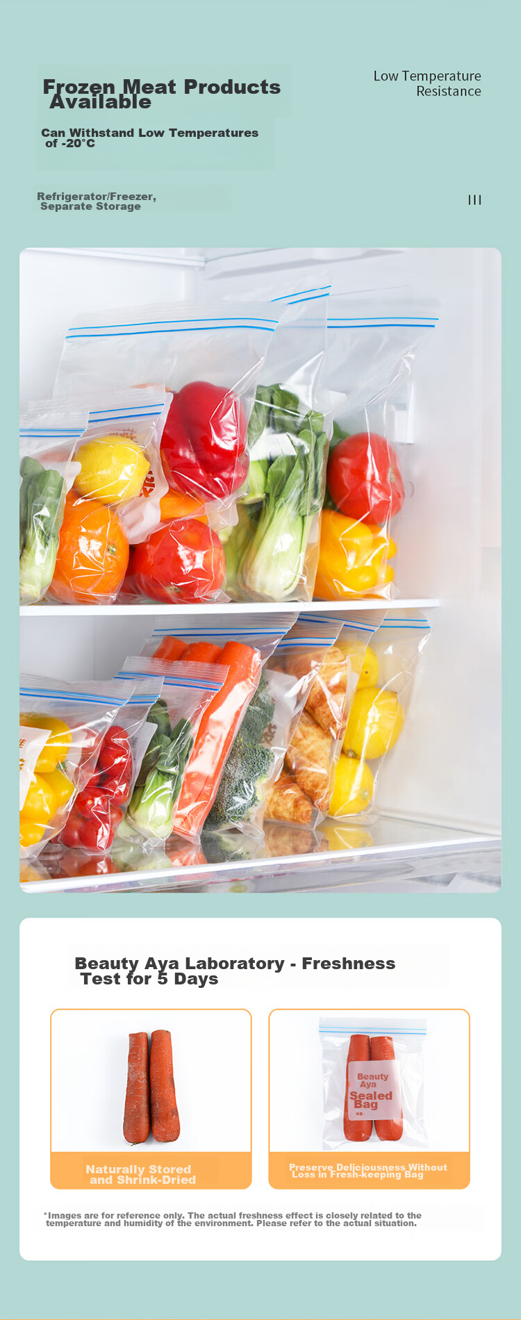 MARYYA Large Standing Sealed Bags, 20 Pieces, Thickened Food-Grade Fresh-Keeping Zipper Lock Self-Sealing Bags for Refrigerator And Kitche 12