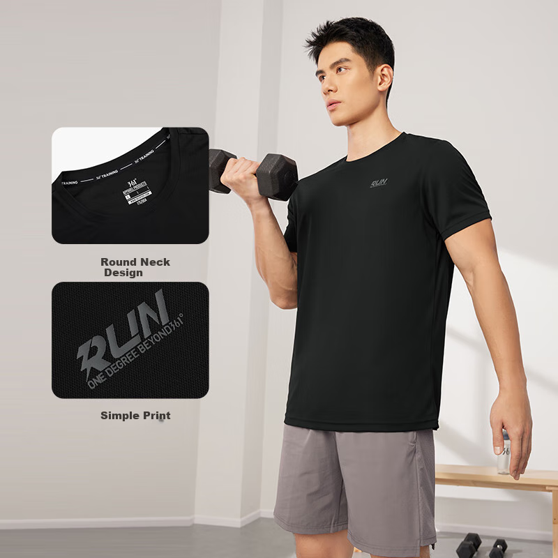 361° Men's Short-Sleeve T-Shirt, Summer Quick-Dry Sports Running Loose Fit Casual Fitness Shirt for Men 652524113H-7